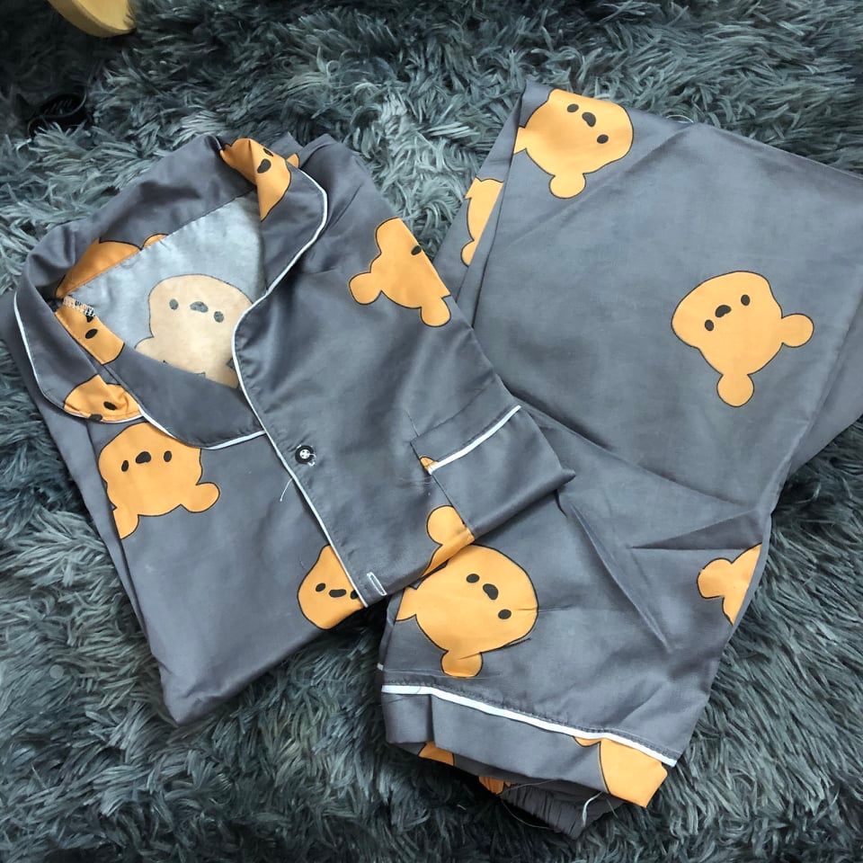 Đồ ngủ pijama, pijama dài tay nữ kate thái freesize 45-65kg mặc nhà siêu thoáng mát | BigBuy360 - bigbuy360.vn