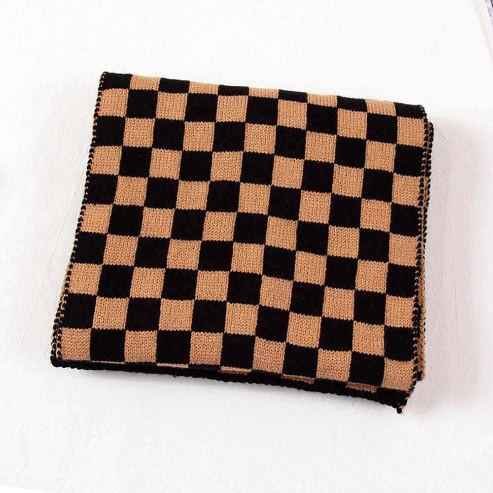 Khăn Choàng Cổ Họa Tiết Sọc Caro Phong Cách Retro Cho Nữ