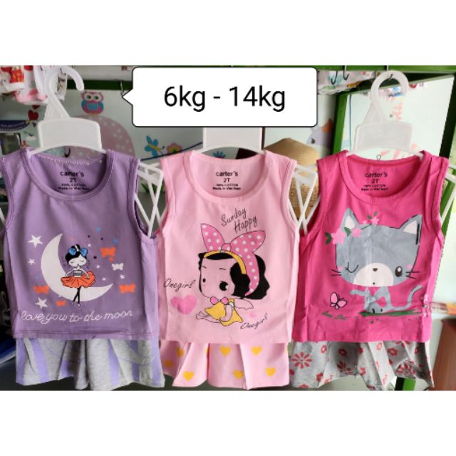 Combo 7bộ cotton bé gái 9kg