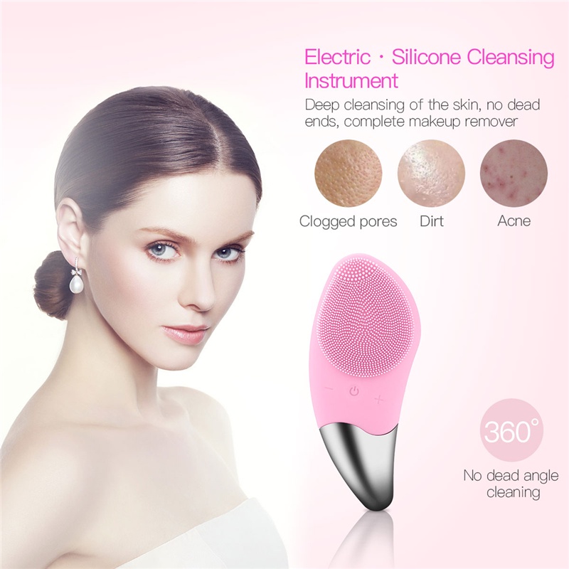 [Hàng mới về] Máy rửa mặt silicone mini làm sạch sâu lỗ chân lông tiện dụng