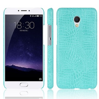 Ốp điện thoại da PU màu trơn họa tiết da cá sấu cổ điển cho Meizu MX6