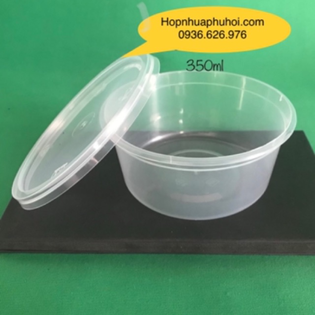 100 Hộp tròn PP 350ml đựng chè đựng canh ( kèm nắp - 100 bộ) | BigBuy360 - bigbuy360.vn