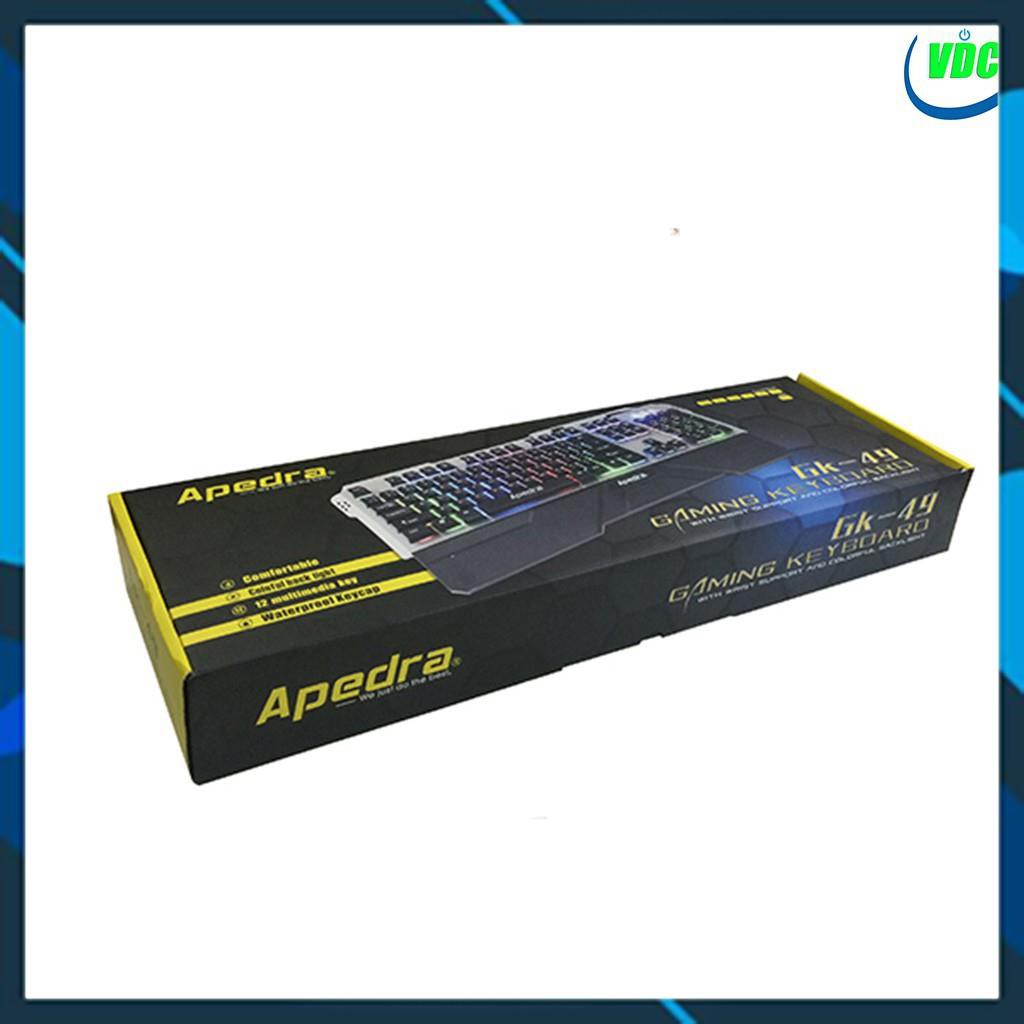 [FreeShip] Bộ phím chuột GAMING Apedra GK49 + A5 - Led Rainbow - Chuột A5 Led RGB - Có kê tay  [Lỗi 1 đổi 1] | BigBuy360 - bigbuy360.vn