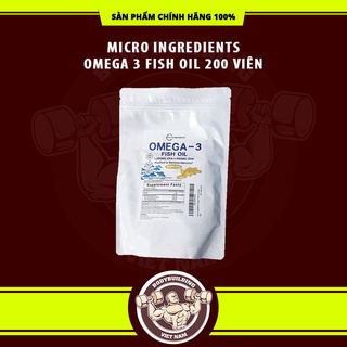 Microingredients omega 3 fish oil 200 viên bổ sung dha 900mg và epa 1200mg hàm lượng cao - mỹ
