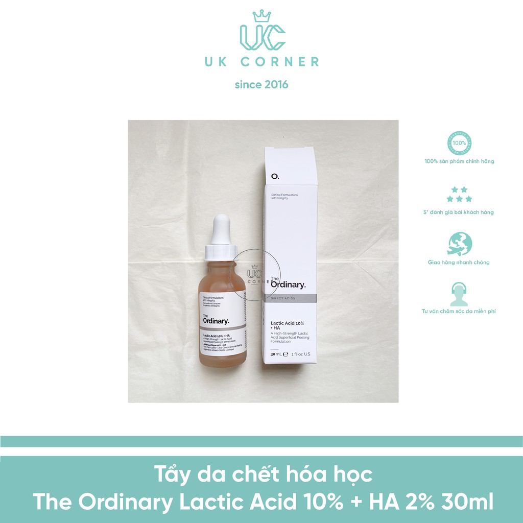 Tẩy da chết hóa học The Ordinary Lactic Acid 10% + HA 2% 30mL