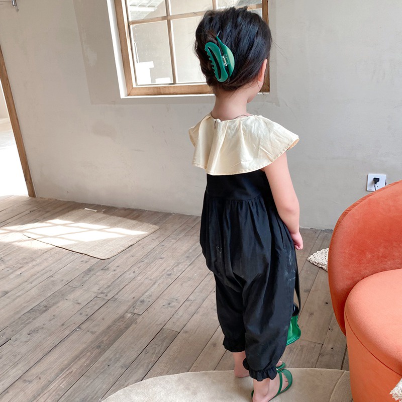 Bộ Áo Liền Quần Ống Rộng Thoáng Khí Dễ Thương Cho Bé Gái