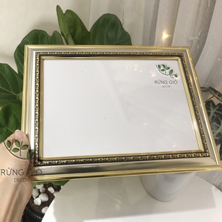 Khung bằng khen a4 vàng bạc - bản viền 4cm - để vừa giấy khen cỡ 21x30cm - sang trọng, ảnh thật