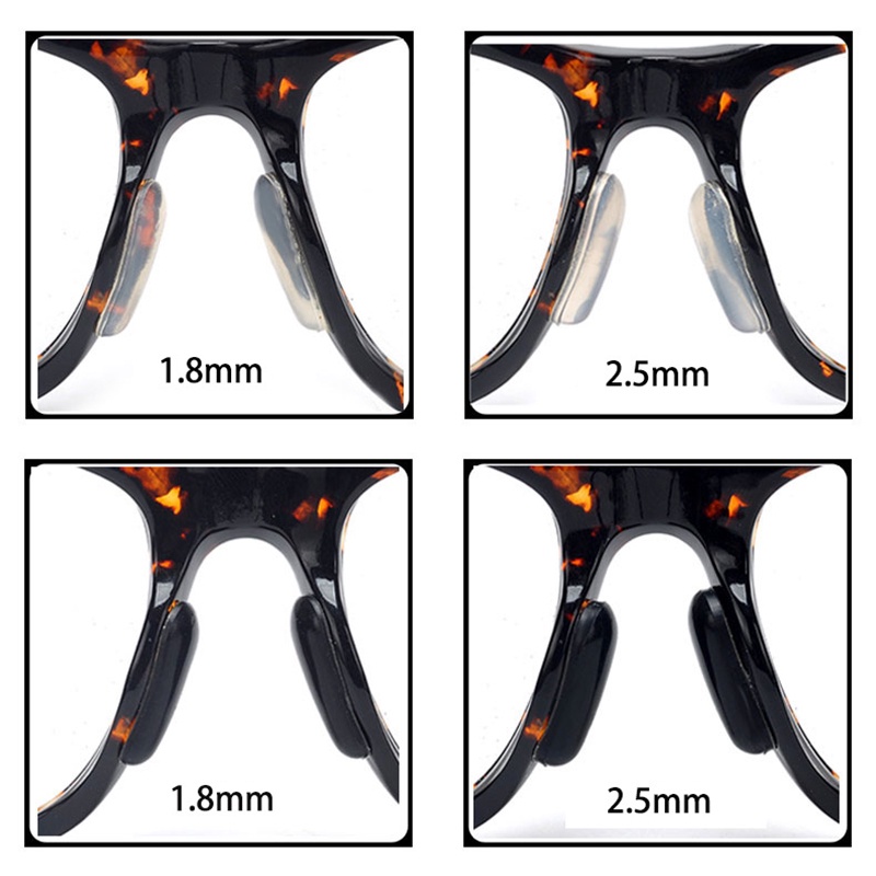 1 Cặp Miếng Đệm Mũi Cho Mắt Kính Bằng Silicone Trong Suốt Chống Trượt