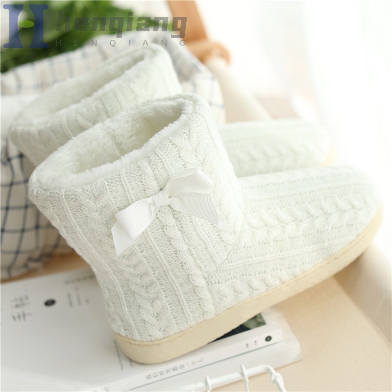 Women Winter Warm Ankle Boots Indoor Plush Slipper Boots Cozy Home Shoes