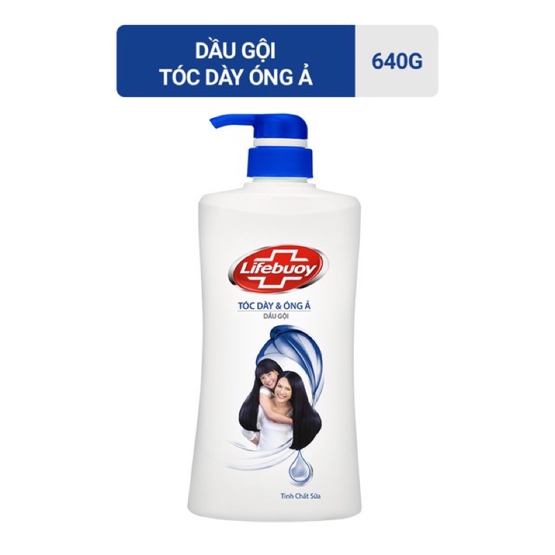 Dầu gội Lifebuoy chai 640g tóc dày óng ả