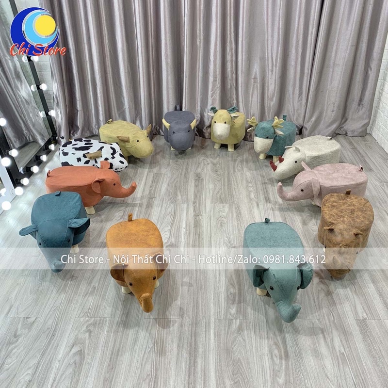 Ghế Đôn Hình Thú Cho Bé Chân Gỗ Siêu Xinh, Ghế Ngồi Cho Bé Hình Con Vật Đáng Yêu