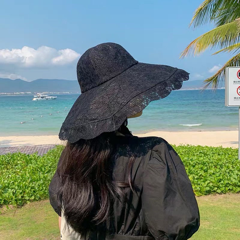 Nón Vành Rộng Phối Ren Phong Cách Nhật Hàn Thời Trang Mùa Hè Dành Cho Nữ
