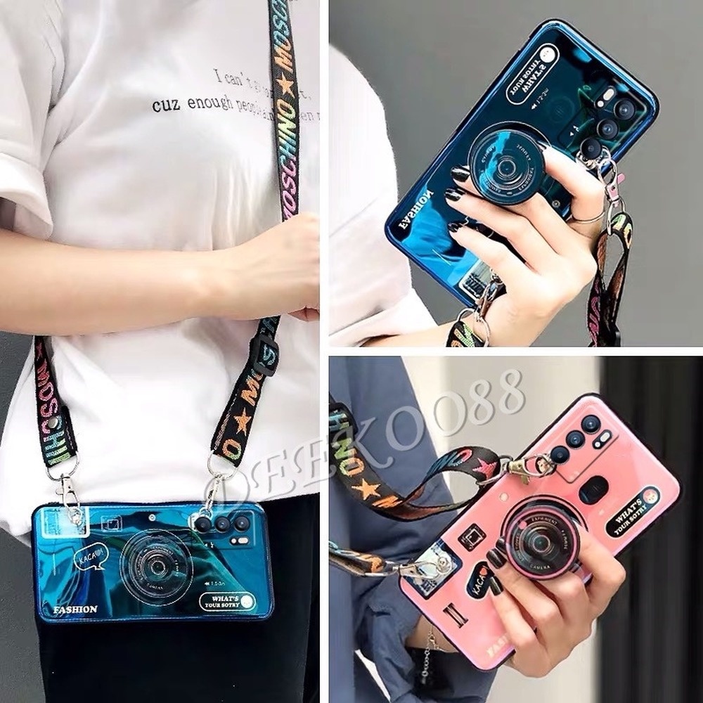 Ốp điện thoại hình máy ảnh có dây đeo cho Xiaomi Mi 11T Pro 11 Lite 5G NE