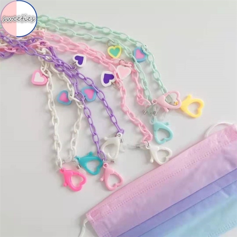 Khẩu Trang Hình Trái Tim Bằng Acrylic Chống Trượt Chống Thất Lạc Thời Trang