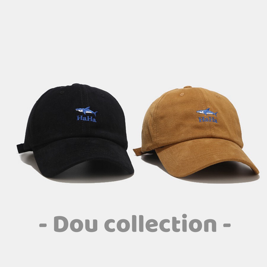 [Nowship2h] Mũ Lưỡi Trai (Nón Kết) Unisex Thiêu Logo Cá Mập HAHA - Chất Liệu Cotton - Mã NV018