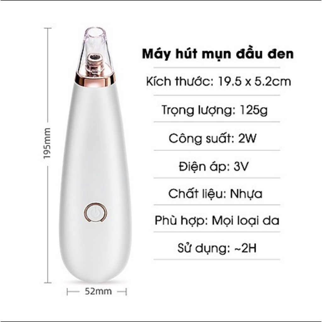 Máy hút mụn mini, Máy hút mụn đầu đen cầm tay black head detector sạch mụn, làm sạch lỗ chân lông