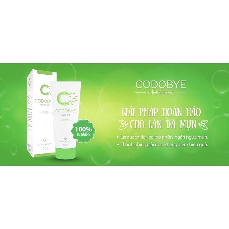Sữa rửa mặt thảo dược Codobye Cleanser làm sạch da, giúp ngăn mụn