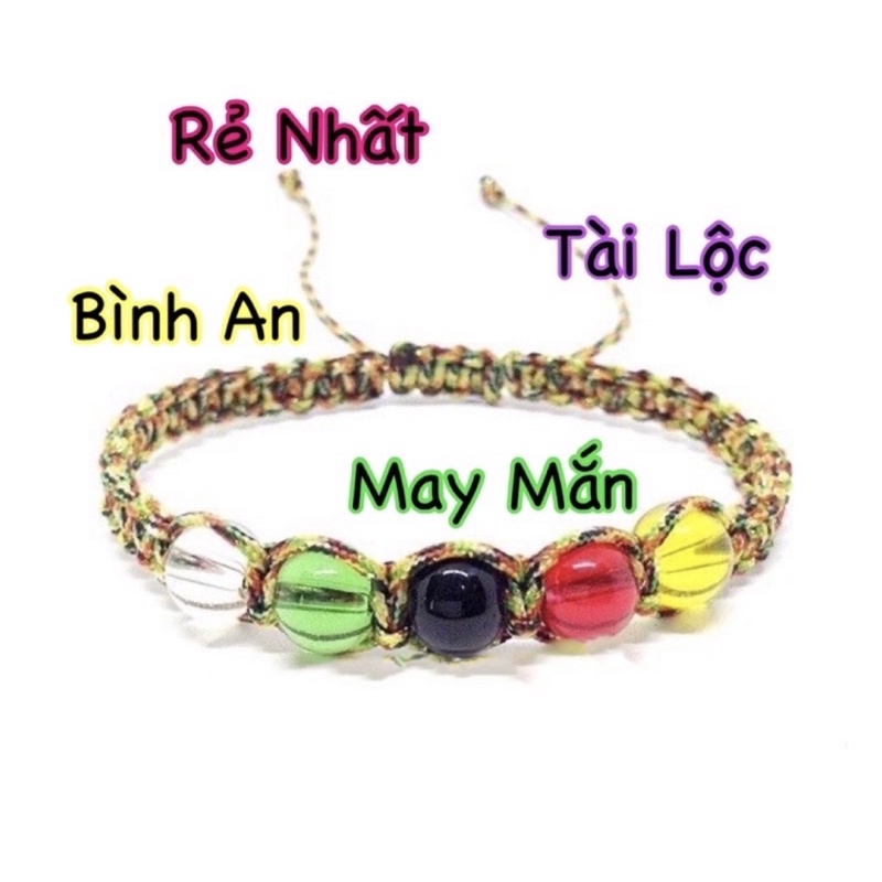 Vòng tay tết chỉ ngủ sắc mix đá phong thuỷ ngũ sắn may mắn - THJ SLiVER