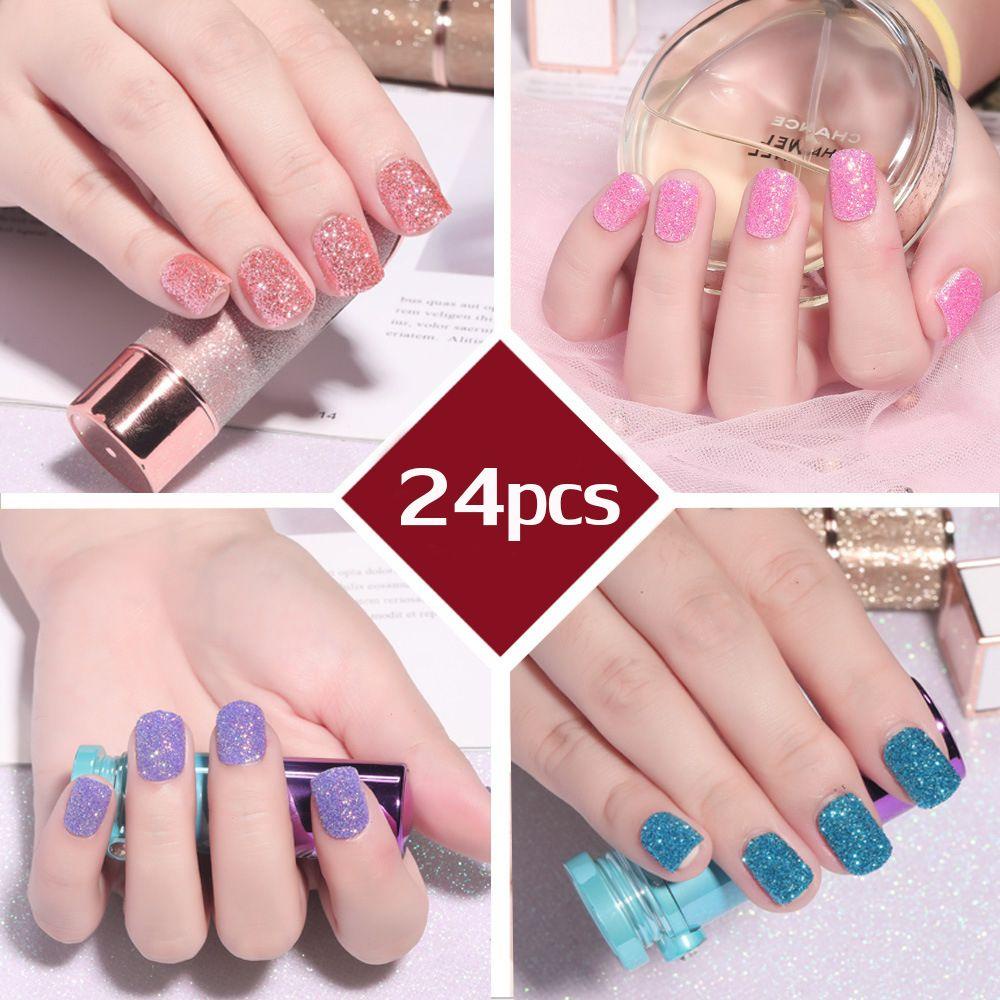 Set 24 Móng Tay Giả Có Thể Tái Sử Dụng