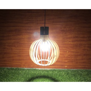 Đèn Gỗ Trang Trí Dáng Củ Tỏi