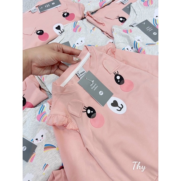 Set 2 bộ nỉ dài tay bé gái