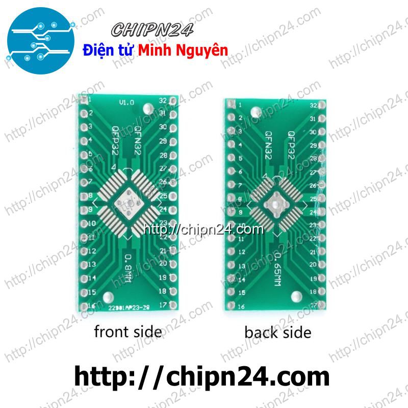 [1 CÁI] Đế chuyển QFN32 QFP32 sang DIP (PCB chuyển, Mạch chuyển)