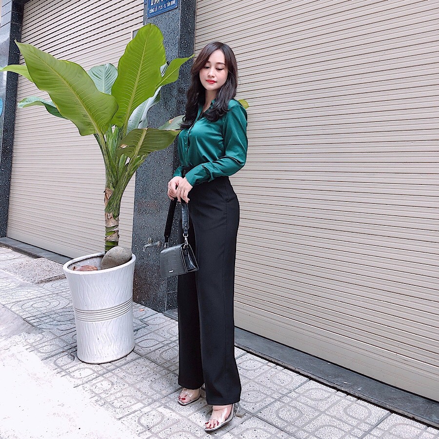 Quần ống rộng Suri House chất cotton hàn cao cấp, mịn mát, co giãn và không nhăn