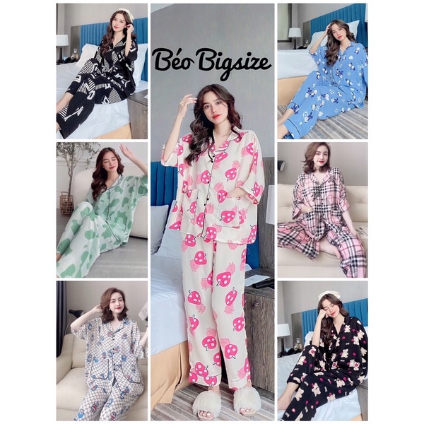 Đồ Bộ Manggo Pyjama Bigsize -Béo Bigsize 40-100kg   Cánh Dơi Bigsize Cao Cấp Mặc Nhà  Đẹp,Chất  Lụa mang go mát xịn