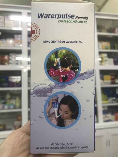 Bình rửa mũi Waterpulse Nano bạc tặng kèm muối nano bạc