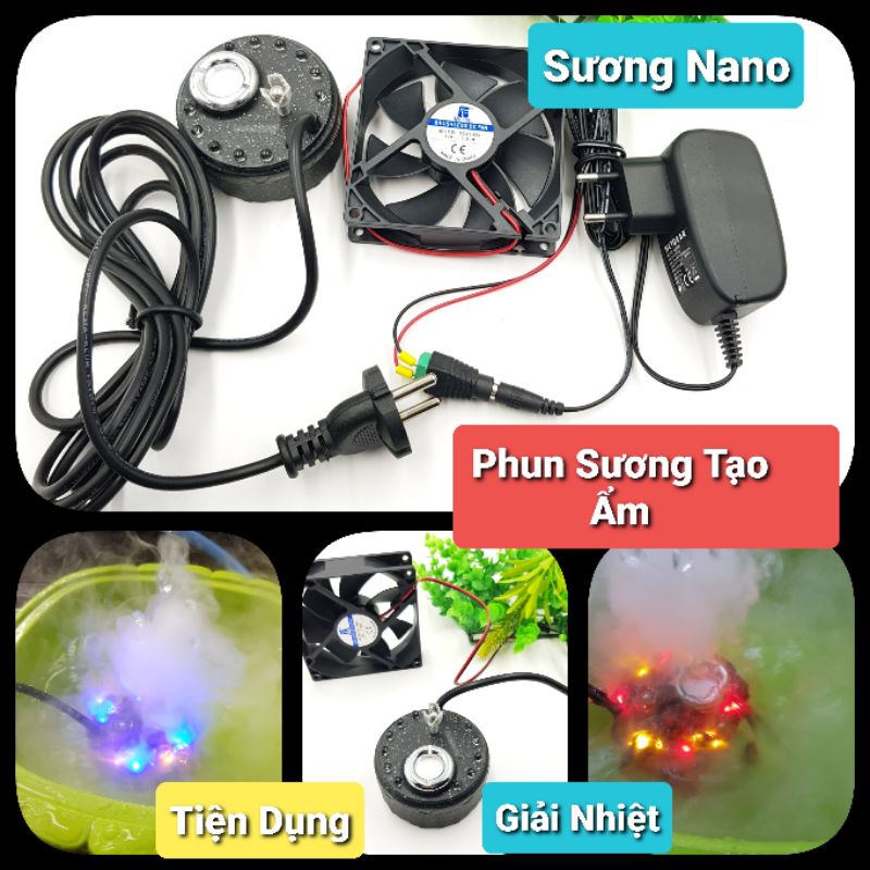 Máy Phun Sương Nano 220VAC❤️Động Cơ Phun Sương 220V❤️Máy Tạo Độ Ẩm 220V❤️Sương Nano Trồng Nấm Hoa Lan