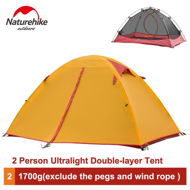 Naturehike 2 người Siêu Nhẹ Lều Cắm Trại Ngoài Trời Leo Núi Đi Bộ Đường Dài hai lớp 3 Mùa Lều NH15Z006-P