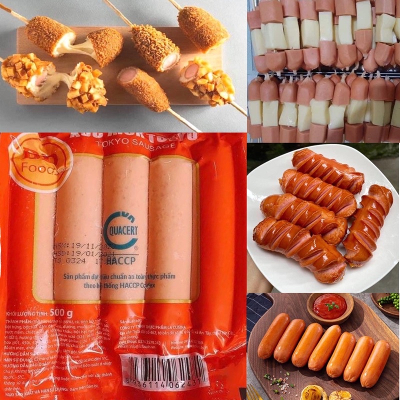 1Kg Xúc xích hotdog xông khói TOKYO siêu ngon rẻ (10c/500g)- hotdog,cá viên - ship nhanh 2g