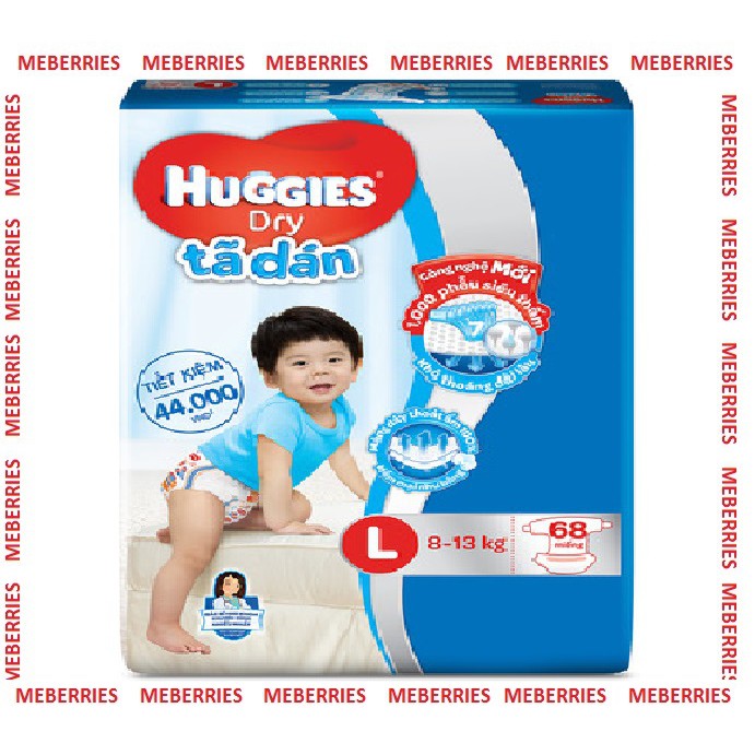 Tã dán Huggies M74/l68/XL62