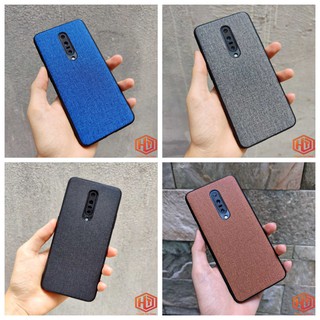 Ốp lưng oneplus 7 pro chống vân tay nhựa cứng viền đen giả vải JEAN 1 màu phụ kiện điện thoại huỳnh tân store