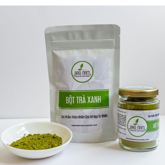 Bột Trà Xanh Nguyên Chất Bảo Lộc 100g + Tặng Bột Cám Gạo Nguyên Chất 100g