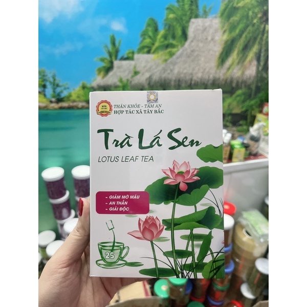 Trà lá sen hương thơm đặc biệt. Hộp 15 gói nhúng tiện lợi
