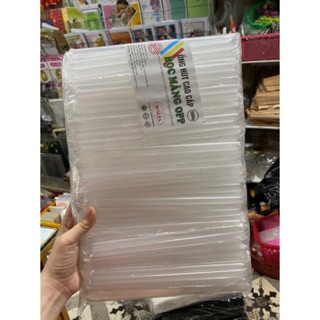 1 gói 500 gram ống hút trong nhọn phi 8 bọc màng OPP dùng uống nước sinh tốt