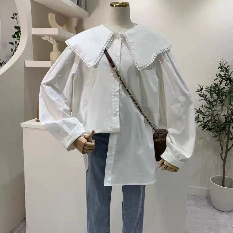 Áo Sơ Mi Dài Tay Cổ Búp Bê Dáng Rộng Thiết Kế Mới Thời Trang Mùa Xuân Theo