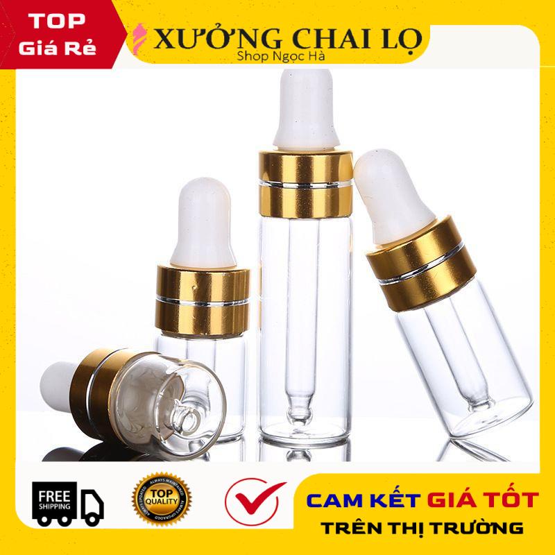 Lọ Chiết Serum ❤ GIÁ RẺ NHẤT ❤ Lọ Đựng Tinh Dầu Nước Hoa Thủy Tinh Mỏng Bóp Giọt 2ml,3ml,5ml chiết tinh chất