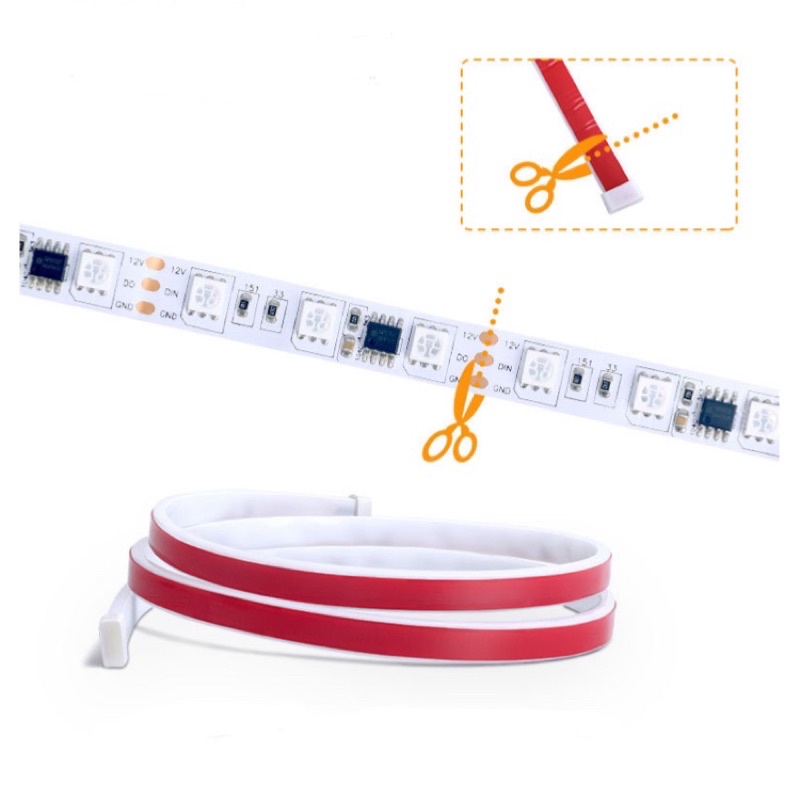Dây Đèn Led Trang Trí Viền Cốp Sau Ô Tô Đầy Màu Sắc dài 1m2
