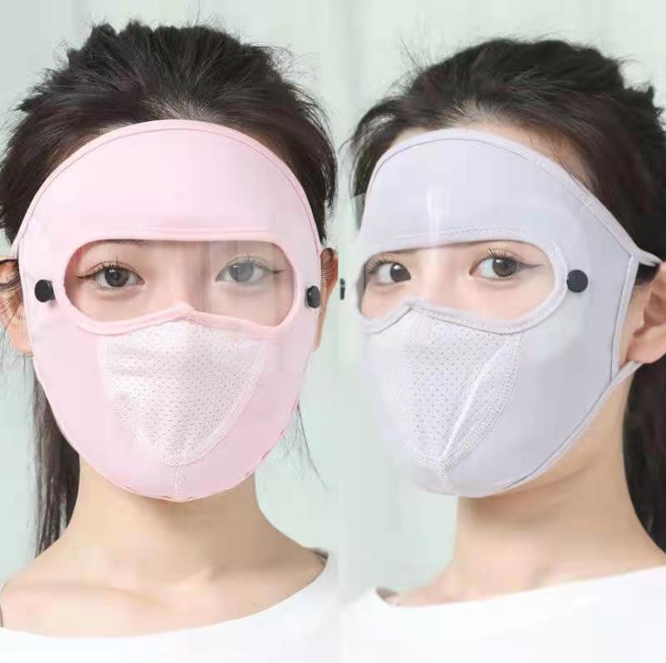 Khẩu trang chống gió chất liệu lụa lạnh có kính bảo vệ ống kính có thể giặt được