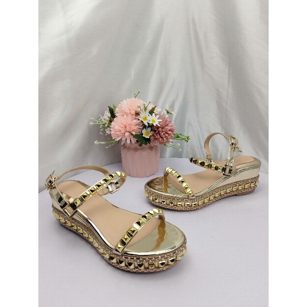 Sandal xuồng 2 quai đinh MAILIAA đế 5 phân dễ đi