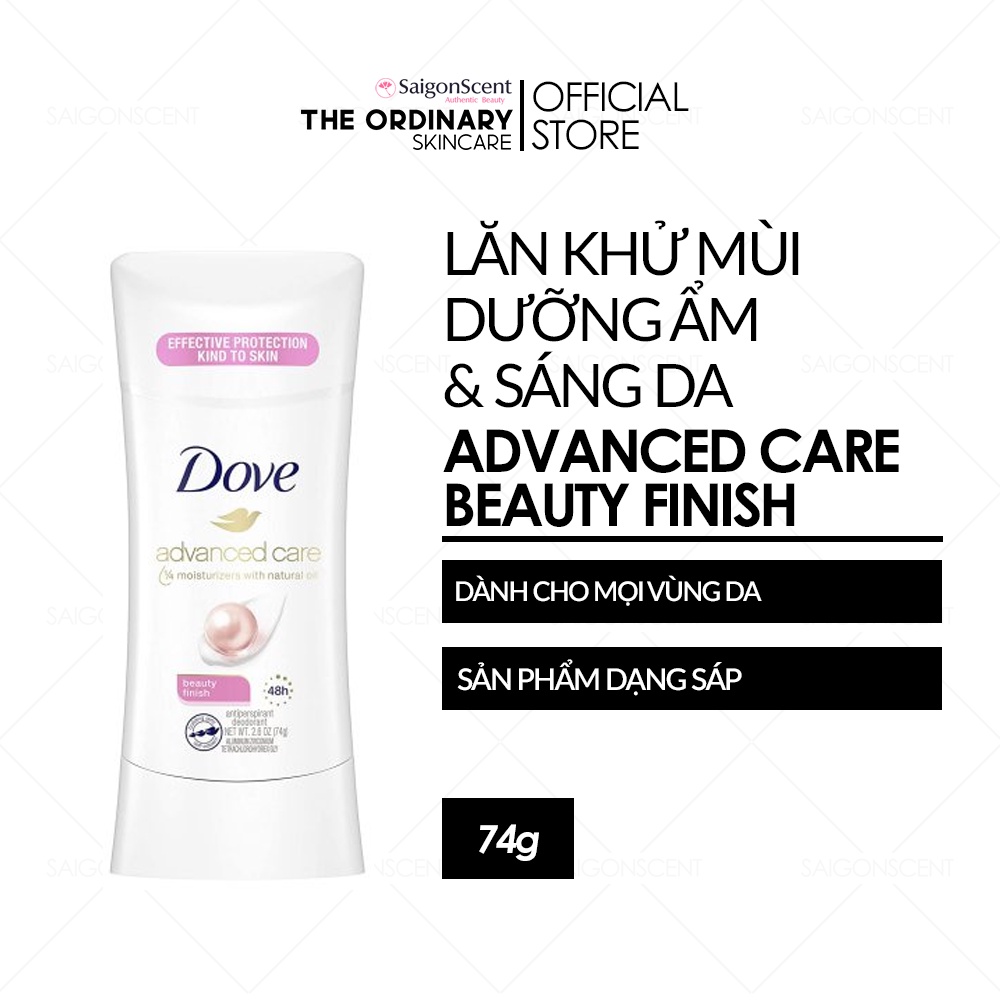 Lăn khử mùi Dove Advanced Care / Beauty Finish / Hương Ngọc Trai ( 74g )