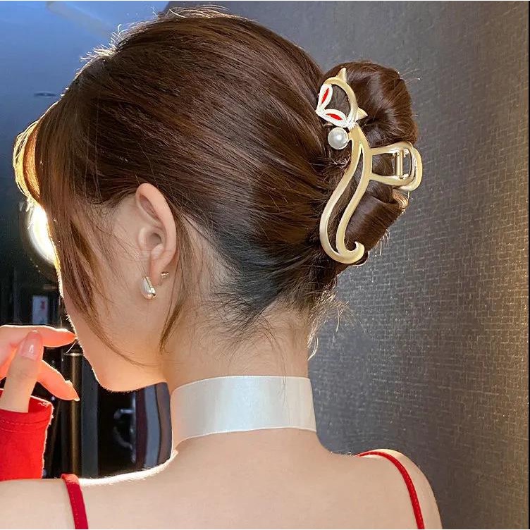 Kẹp Tóc Kim Loại Hình Đuôi Cá Mập Phong Cách Hàn Quốc Cho Nữ