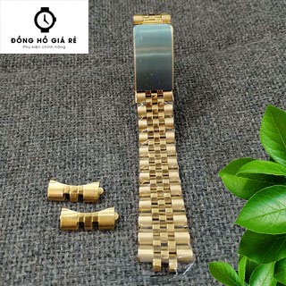 Dây đồng hồ R O L E X 20mm màu vàng thép đúc không gỉ năm hạt