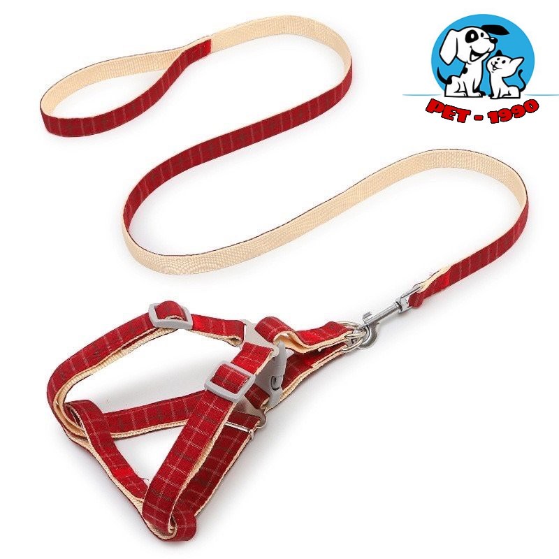 Dây Dắt Kèm Yếm Đeo Cho Chó Mèo Phong Cách Hàn ( Dành Cho Chó Mèo 1.5 - 20kg)