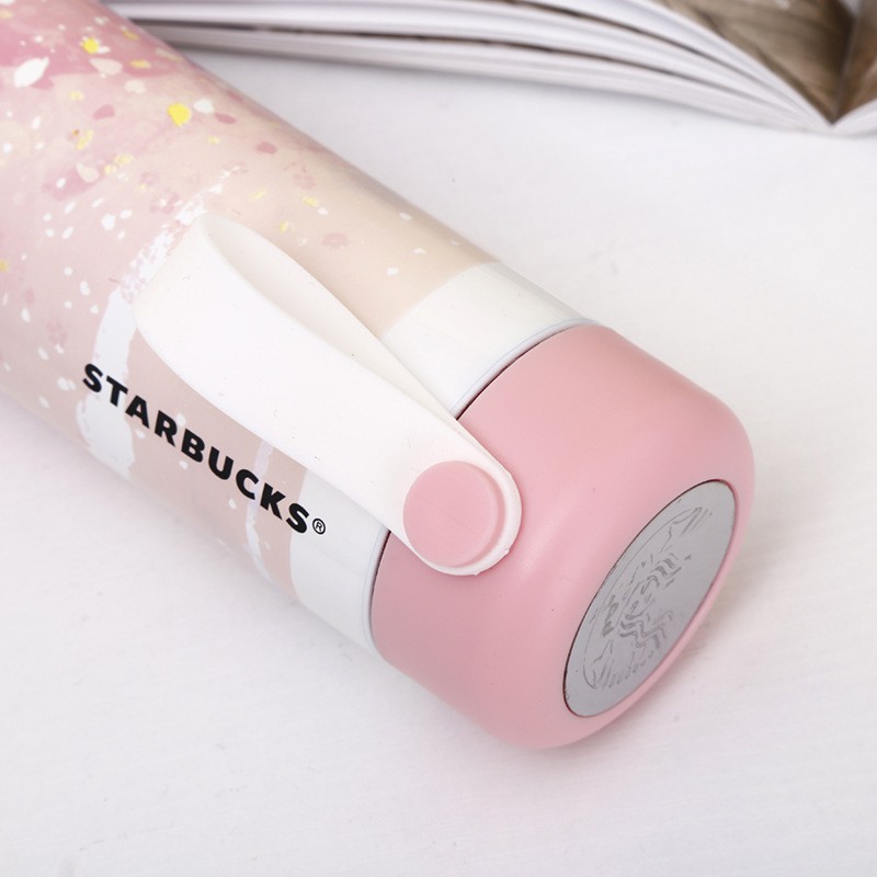 Bình giữ nhiệt Starbucks Sakura Hoa Anh Đào nắp vặn Anniversary Collection - Quai da - 500ml
