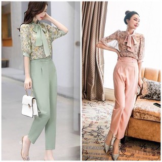 HÀNG NHẬP - SET BỘ CÔNG SỞ ÁO HOA QUẦN BAGGY CAO CẤP - LCT144310