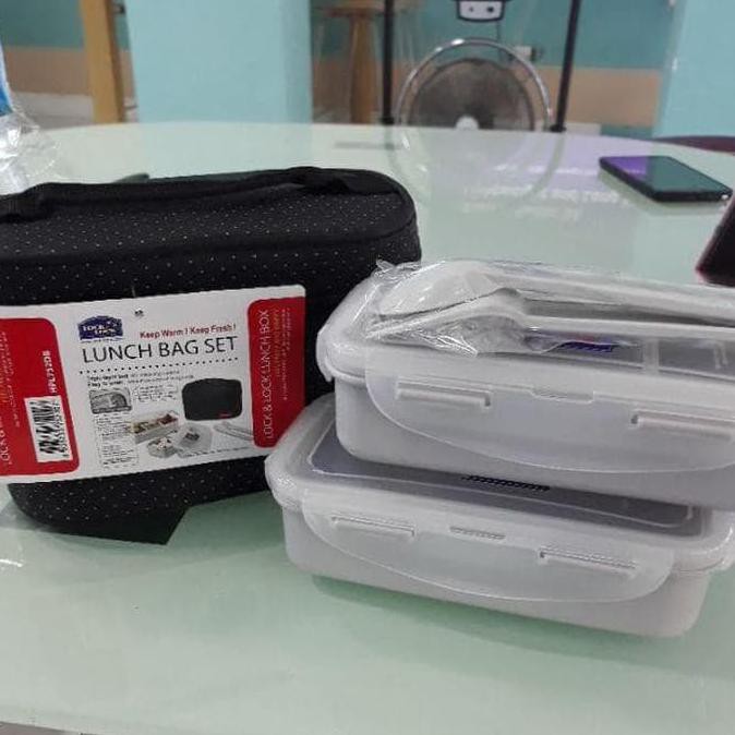 Lock & Lock Bộ 2 Hộp Đựng Cơm Trưa Kèm Túi Và Muỗng Nĩa Tiện Dụng | BigBuy360 - bigbuy360.vn