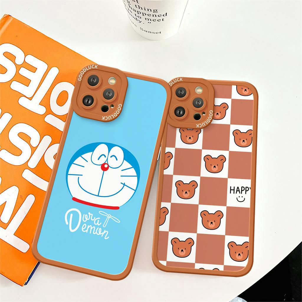 Ốp lưng iphone Doremon Gấu cạnh vuông 6/6plus/6s/6splus/7/7plus/8/8plus/x/xs/11/12/13/14/pro/max/promax/plus/shin/case